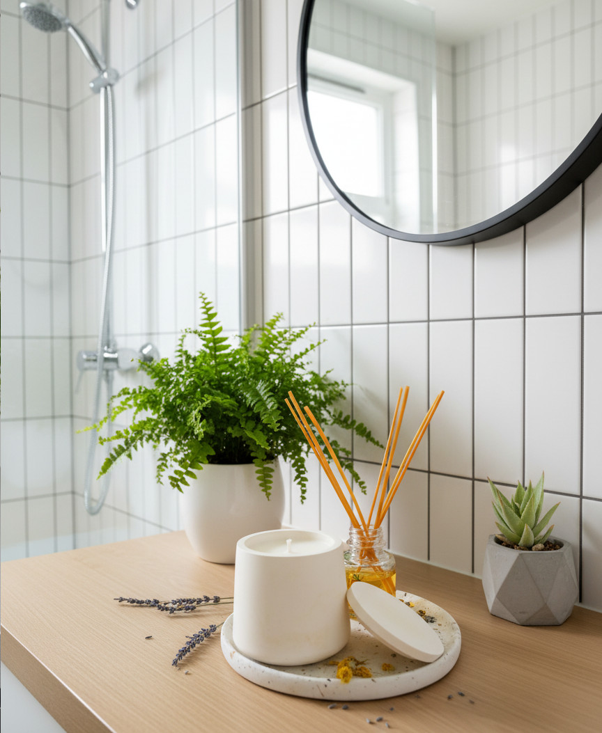 Vela de Soja en Cerámica con Tapa - Modelo "Oasis" (Aroma Pino) - Imagen 3