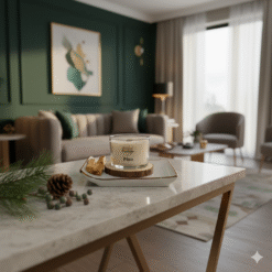 Alternative view of Vela de Soja Aroma Pino y Bosque con Mecha de Madera (Aire Puro)