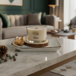 Vela de Soja Aroma Pino y Bosque con Mecha de Madera (Aire Puro)