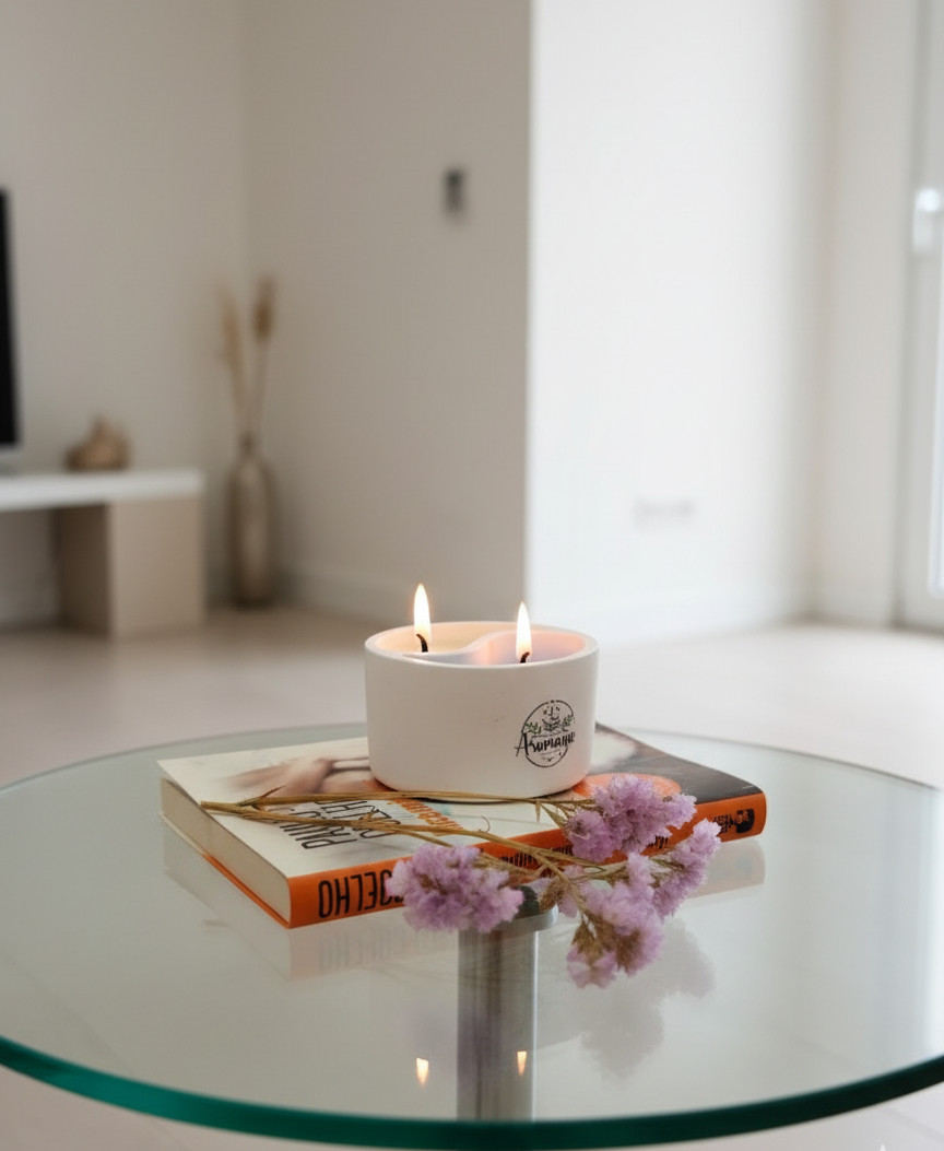 Vela de Soja Bicolor 2 en 1 - "Pure Duo" (Canela-Naranja + Ayurveda) - Imagen 2