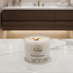 Vela de Soja Coco y Cítricos con Mecha de Madera (Brisa Tropical)