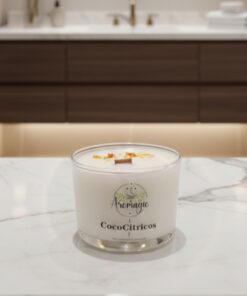 Vela de Soja Coco y Cítricos con Mecha de Madera (Brisa Tropical)
