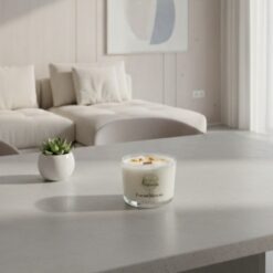 Alternative view of Vela de Soja Coco y Cítricos con Mecha de Madera (Brisa Tropical)