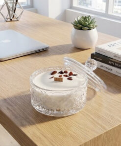 Vela de Soja en Vaso de Cristal Minimalista - Colección Clair (Personalizable)